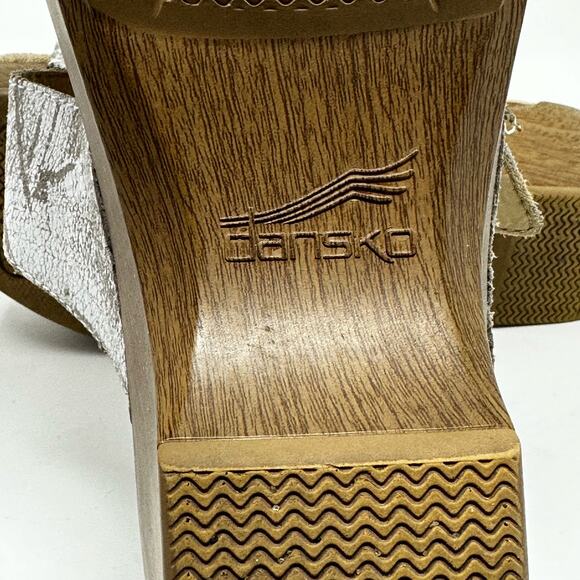 Dansko Sophie White Distressed Leather Sandals - Picture 10 of 12